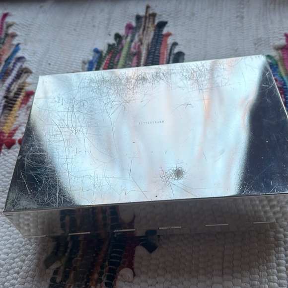 “L” monogram vintage Pottery Barn silver plated jewelry box custom gift - Picture 8 of 9